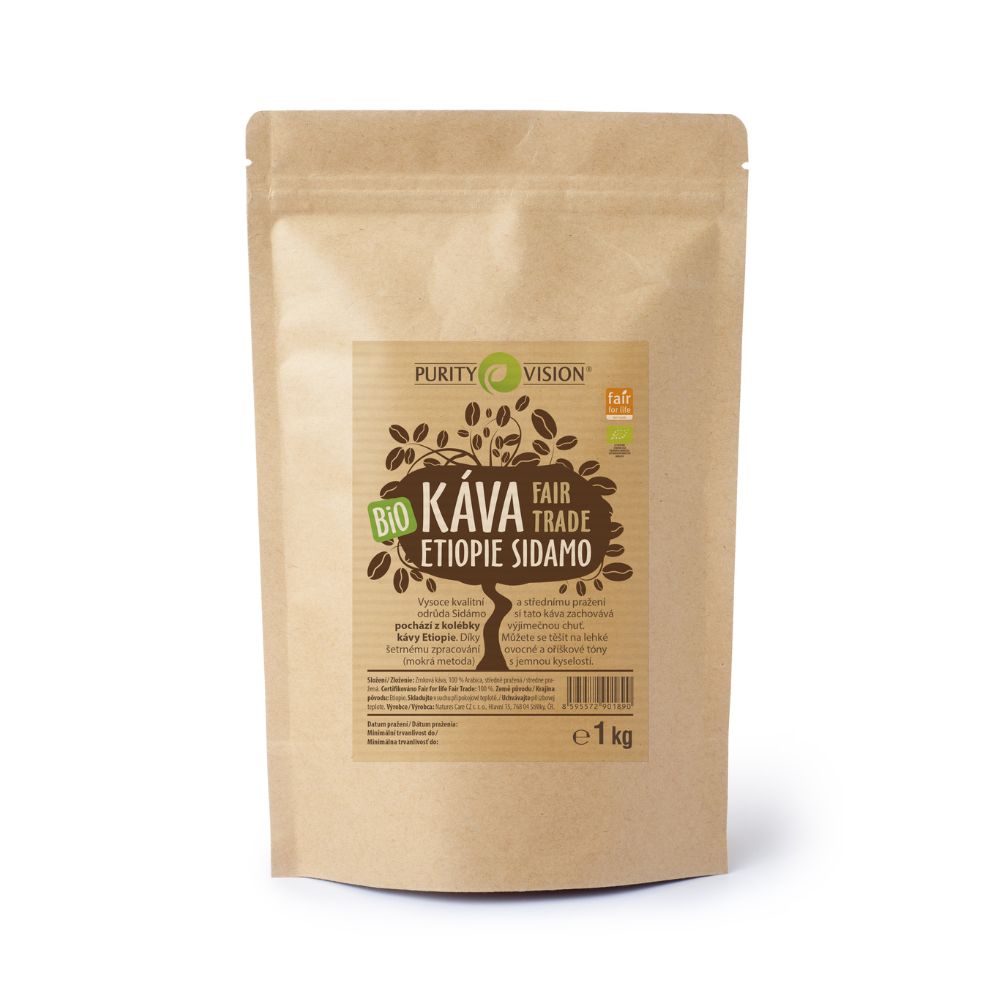 Pravična trgovina bio kavna zrna Etiopija Sidamo 1 kg