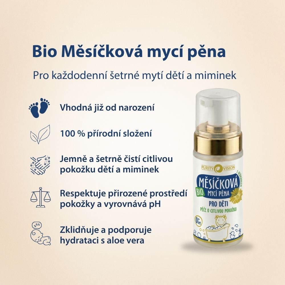 Bio ognjičeva čistilna pena za otroke